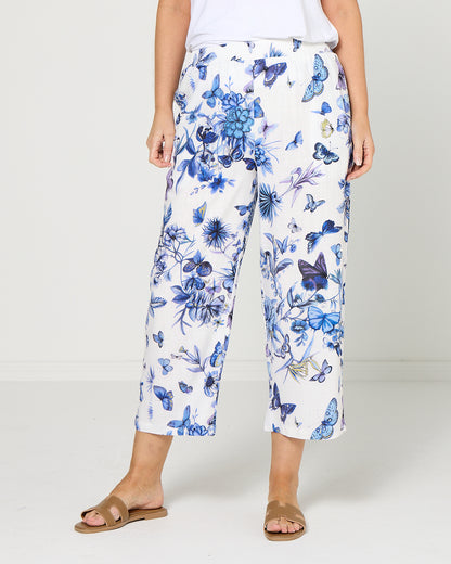 Positano Pant - Blue Butterfly
