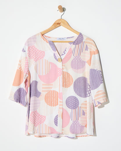Florence Top - Blush Geo Spot