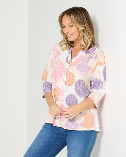 Florence Top - Blush Geo Spot