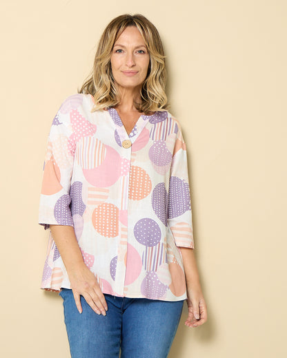 Florence Top - Blush Geo Spot