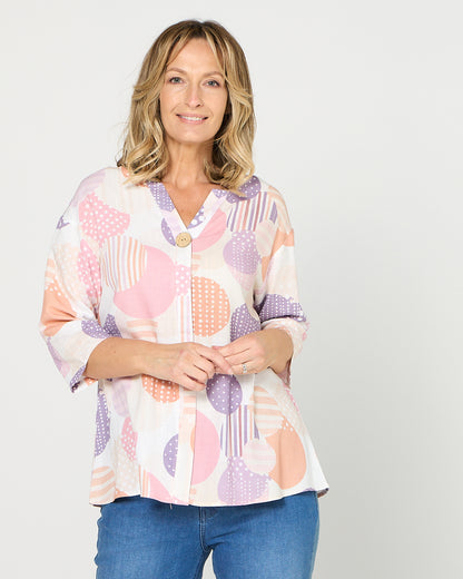 Florence Top - Blush Geo Spot
