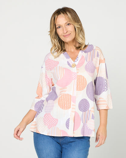 Florence Top - Blush Geo Spot