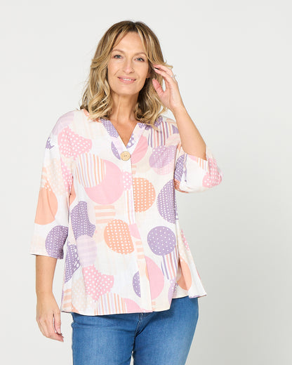 Florence Top - Blush Geo Spot