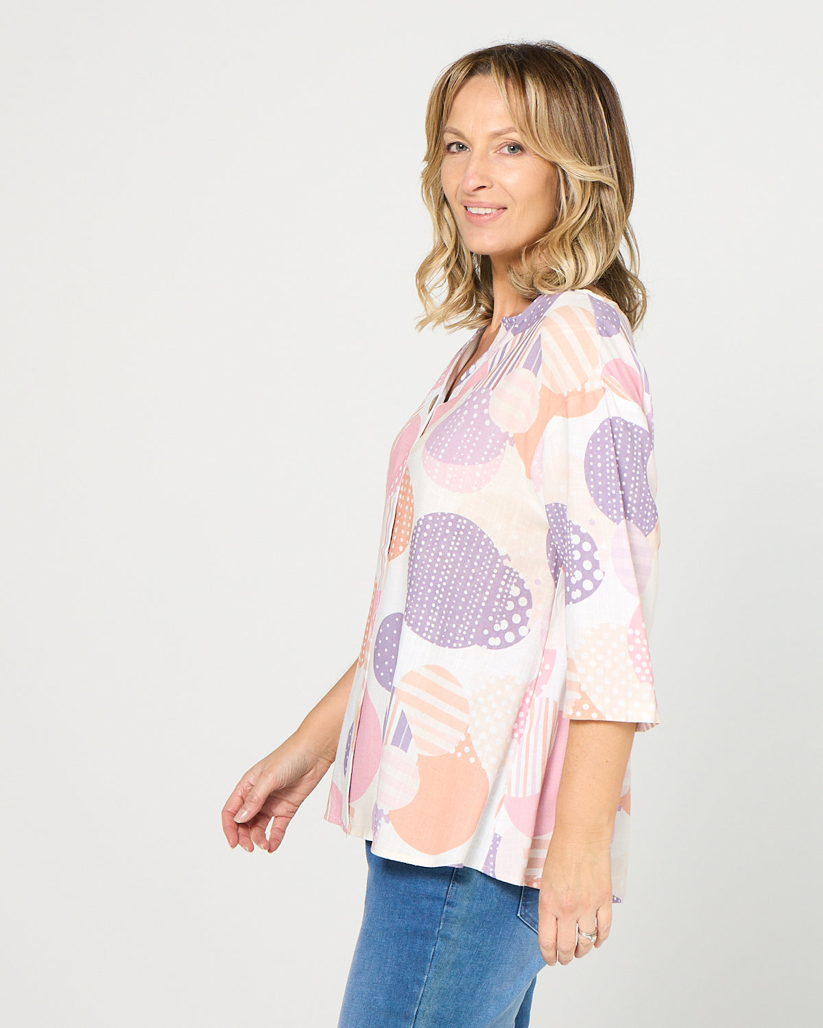 Florence Top - Blush Geo Spot