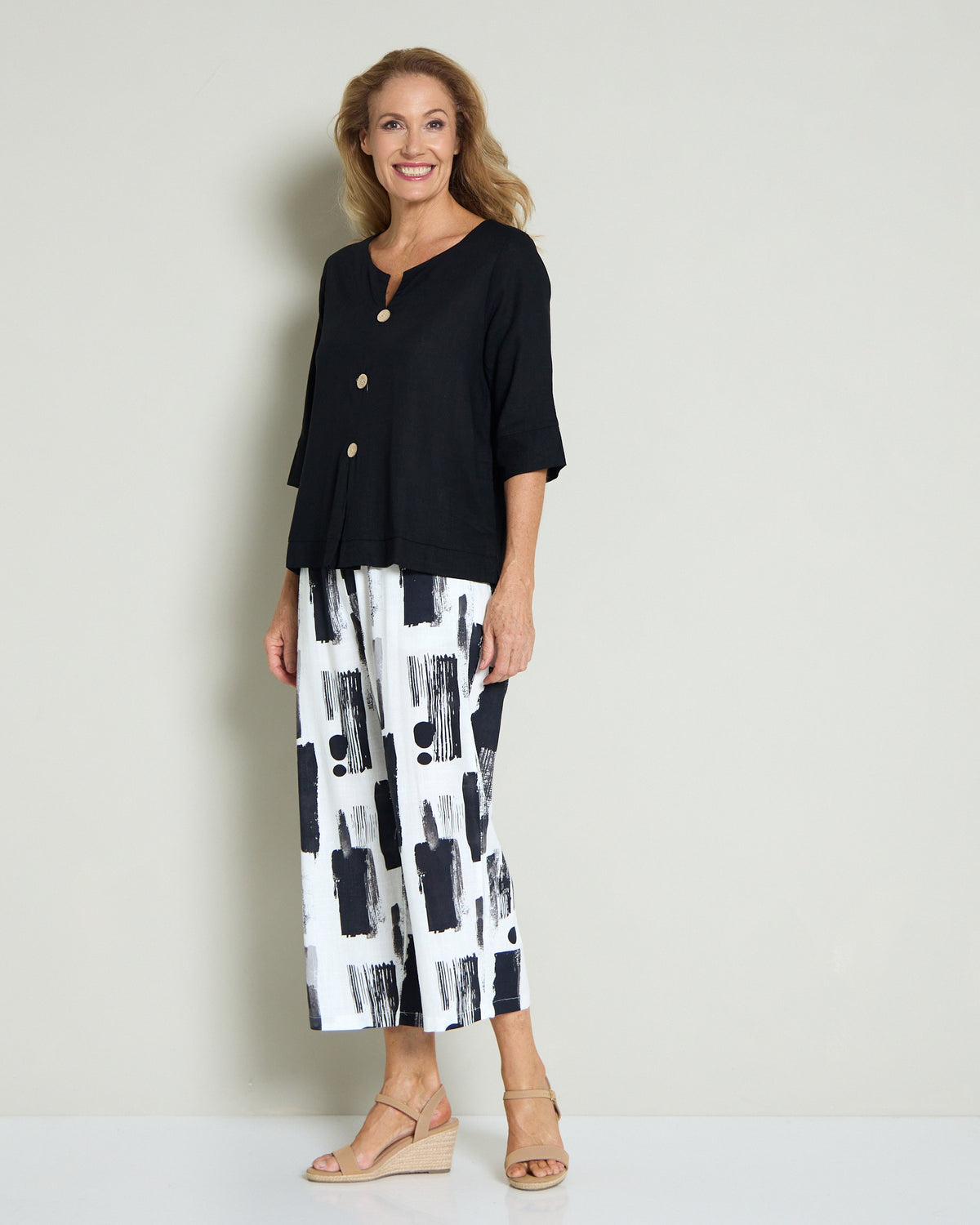 Positano Linen Cotton Pant - Ink Wash