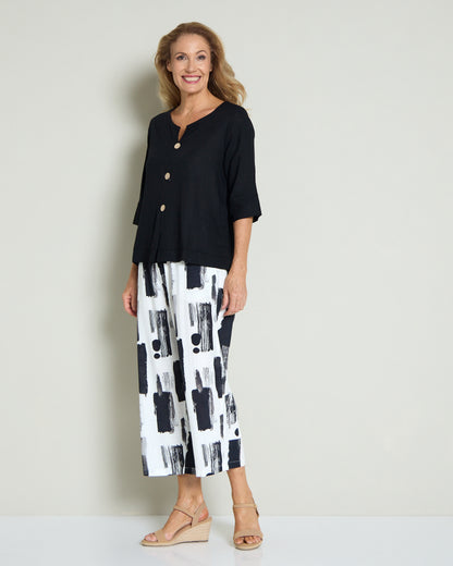 Positano Linen Cotton Pant - Ink Wash