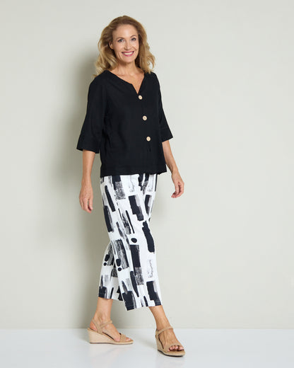 Positano Linen Cotton Pant - Ink Wash