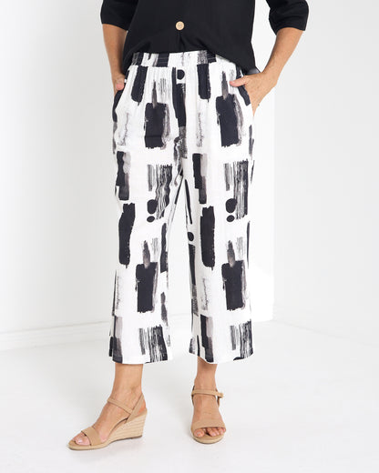 Positano Linen Cotton Pant - Ink Wash