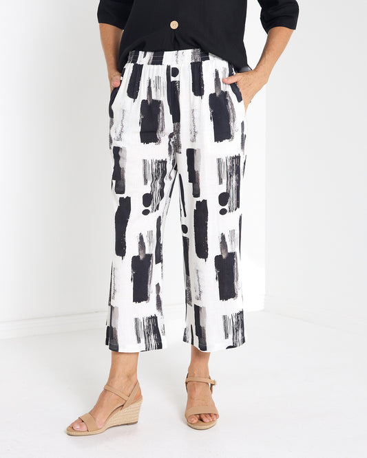 Positano Linen Cotton Pant - Ink Wash