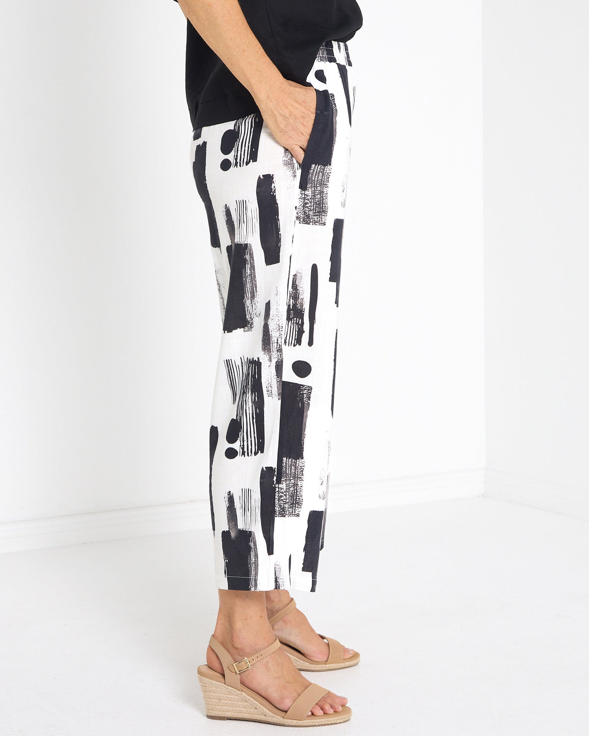 Positano Linen Cotton Pant - Ink Wash