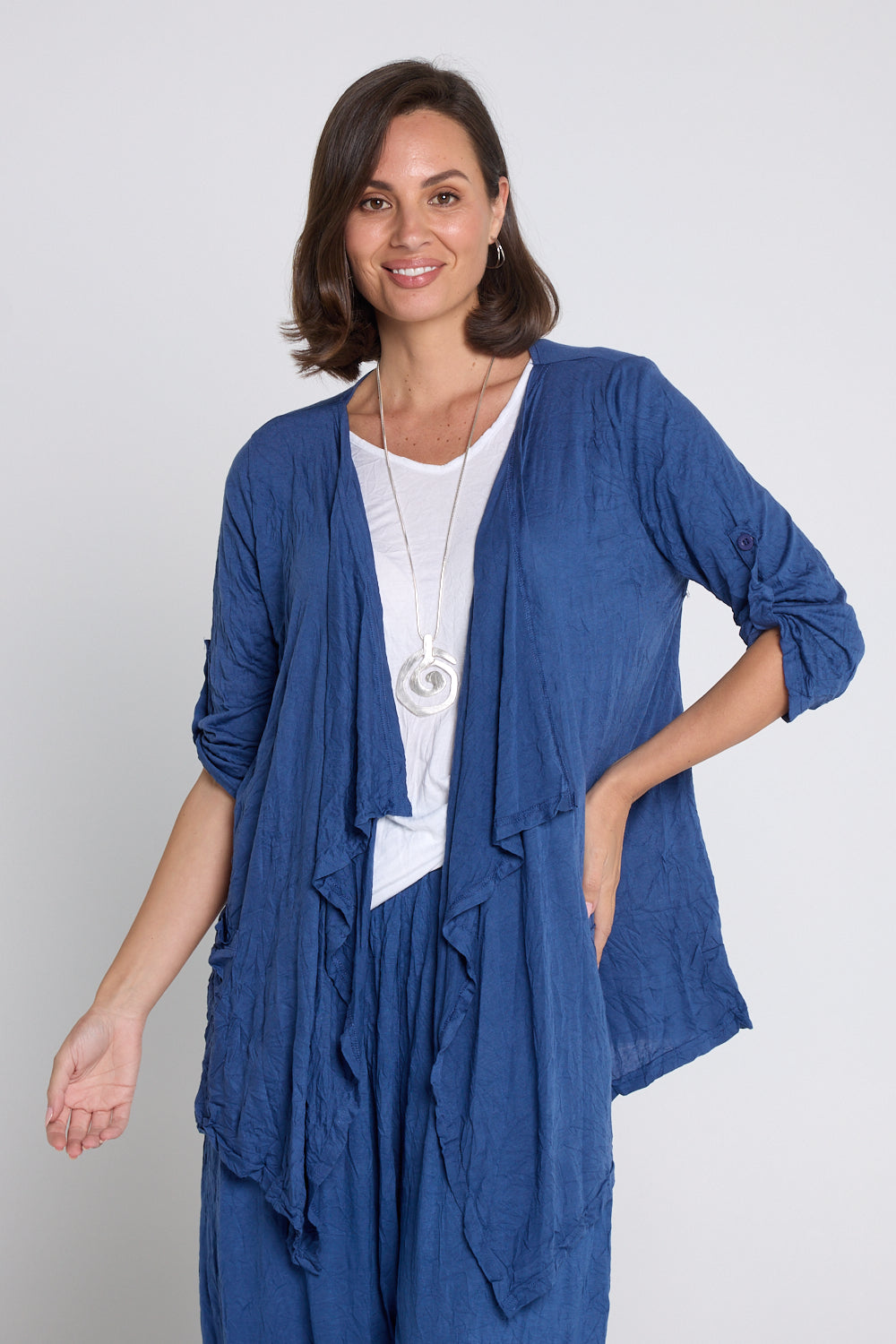 Teegan Crush Cardigan - Denim