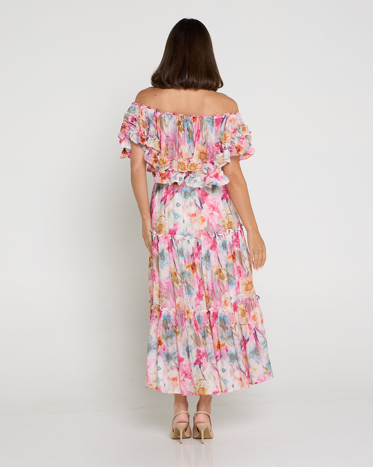 Camille Tiered Ruffle Dress - Springtime Bouquet