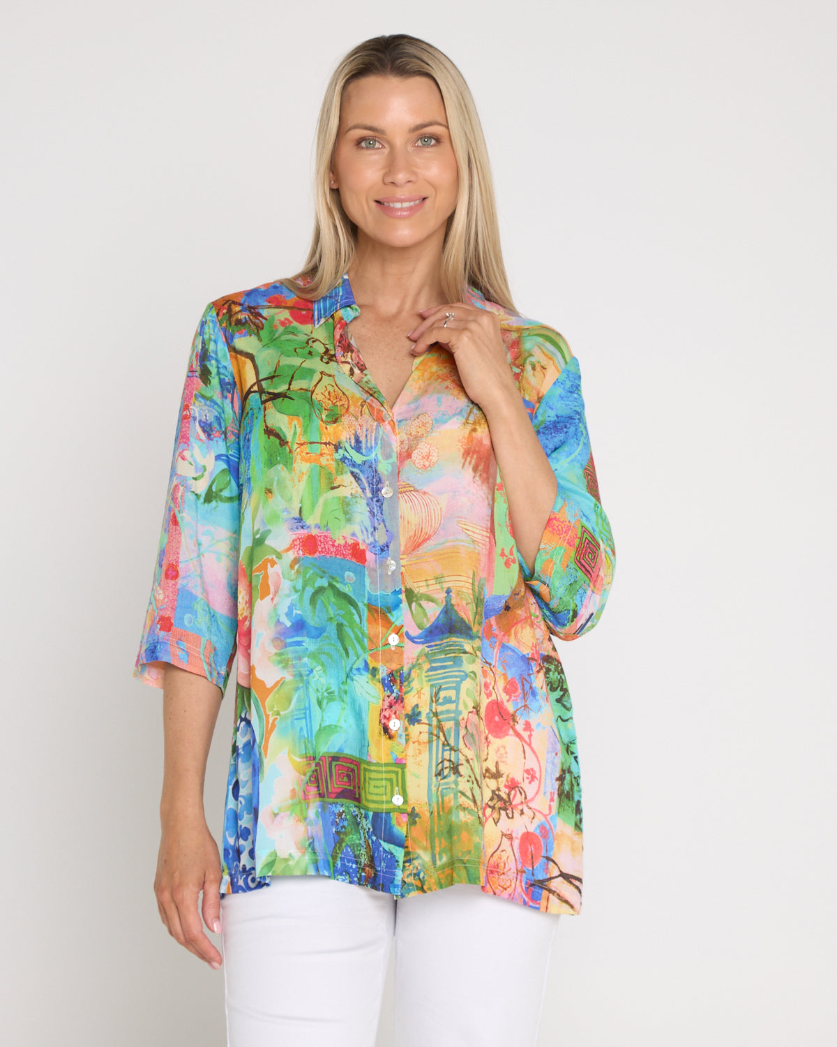 Digital Collared Shirt - Mount Fuji