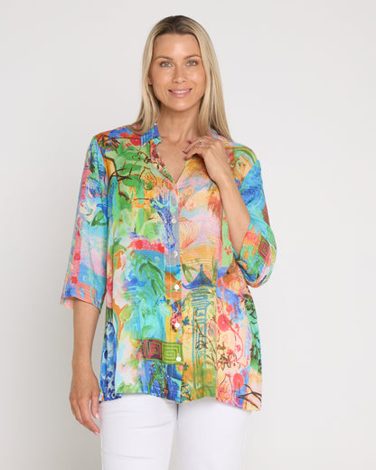 Digital Collared Shirt - Mount Fuji