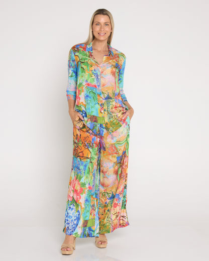Digital Wide Leg Pants - Mount Fuji