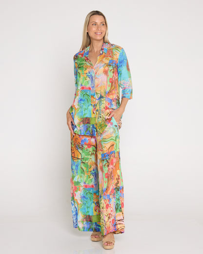 Digital Wide Leg Pants - Mount Fuji