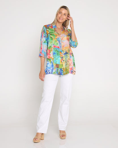 Digital Collared Shirt - Mount Fuji