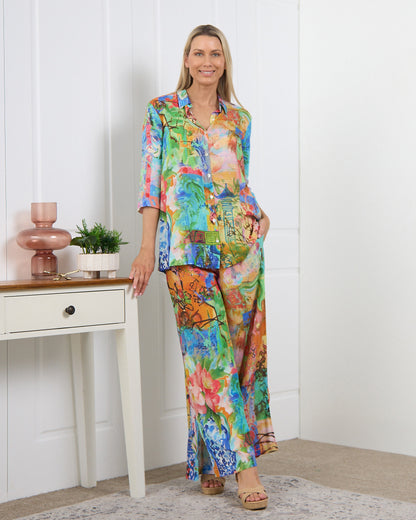 Digital Wide Leg Pants - Mount Fuji