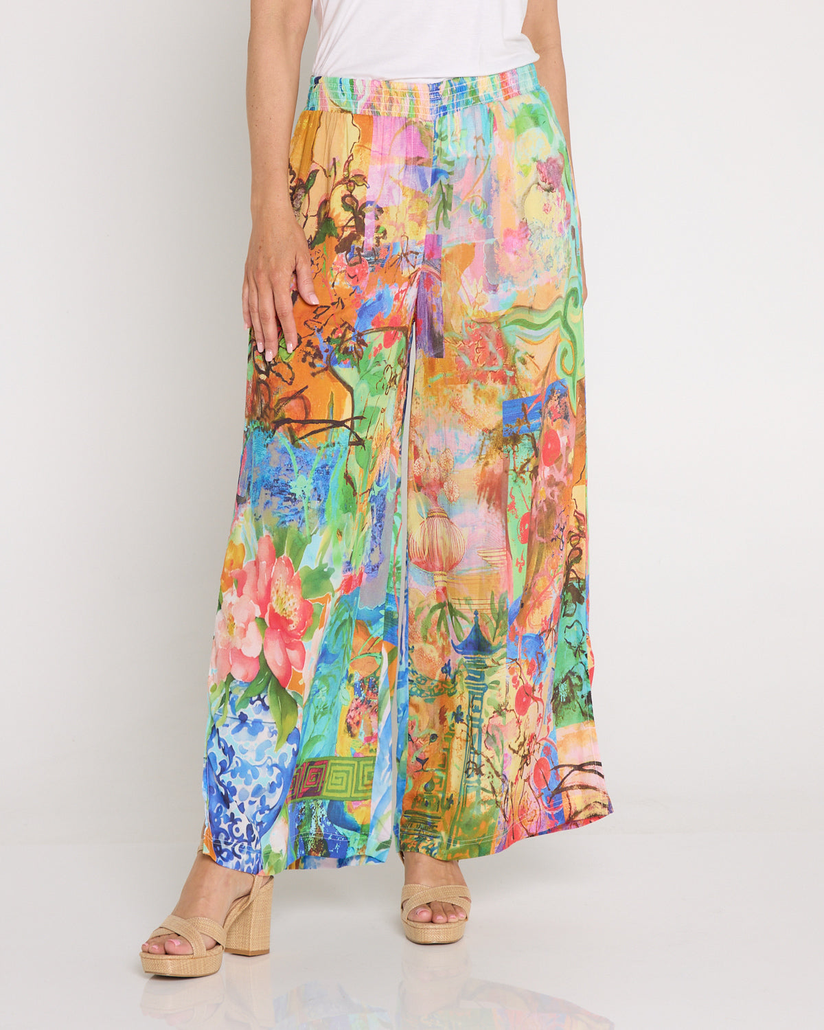 Digital Wide Leg Pants - Mount Fuji