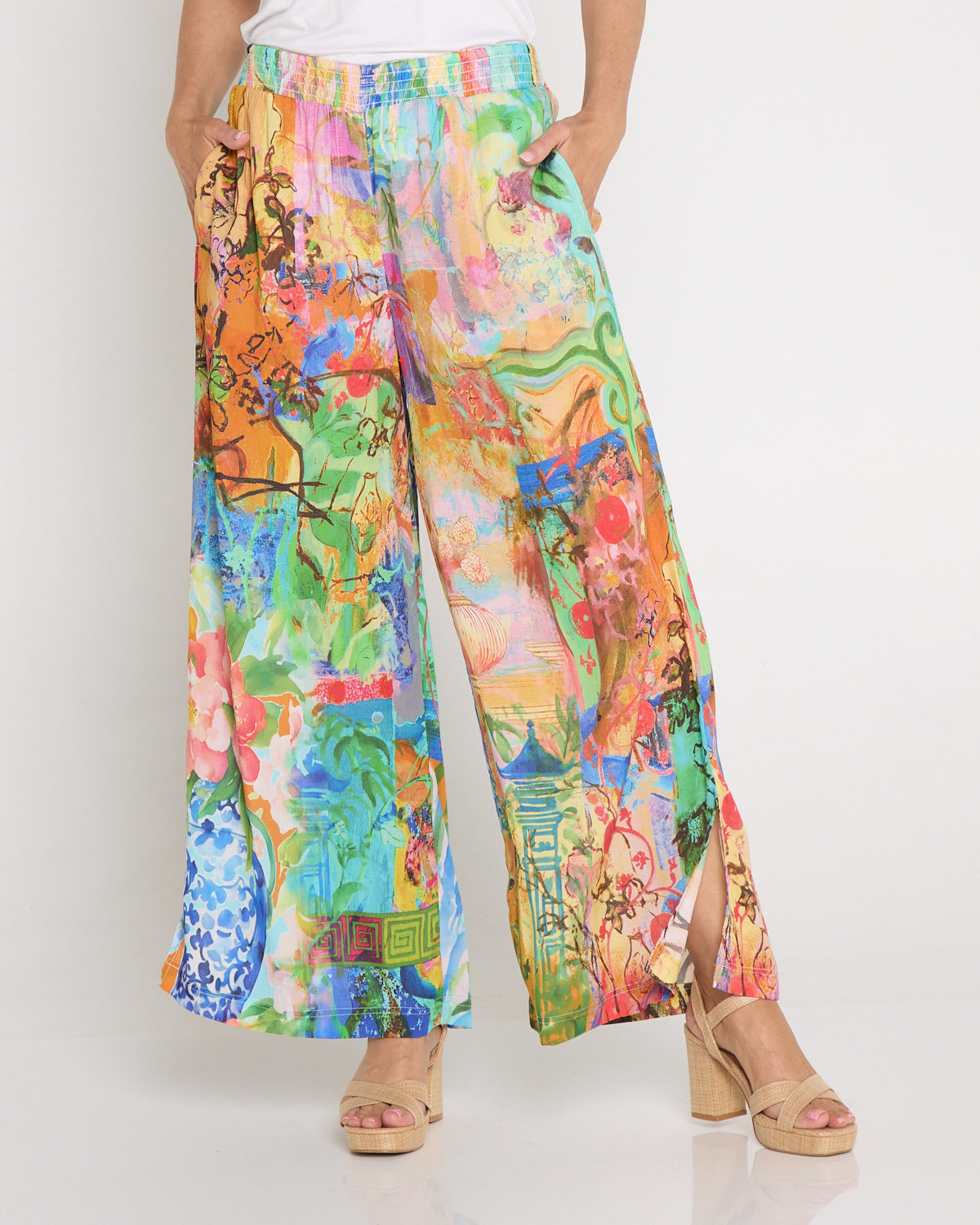 Digital Wide Leg Pants - Mount Fuji