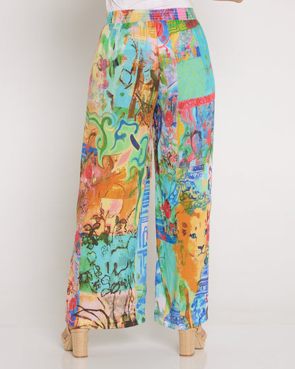 Digital Wide Leg Pants - Mount Fuji