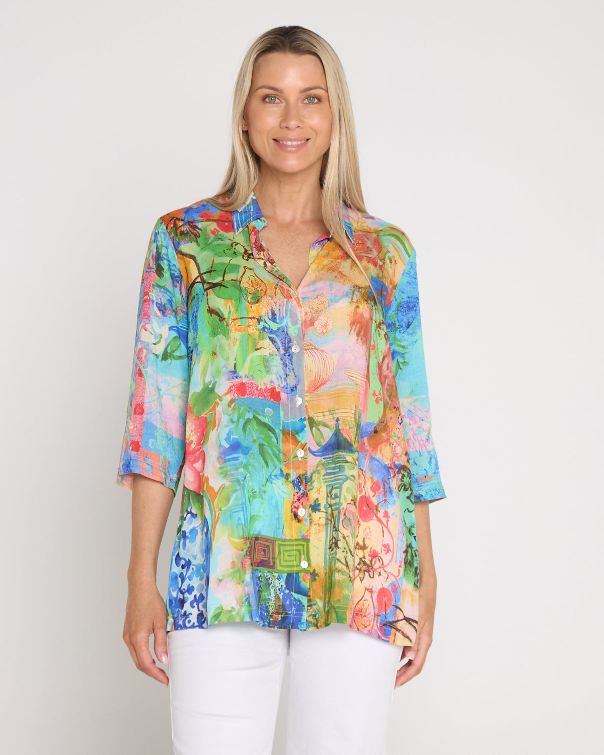 Digital Collared Shirt - Mount Fuji