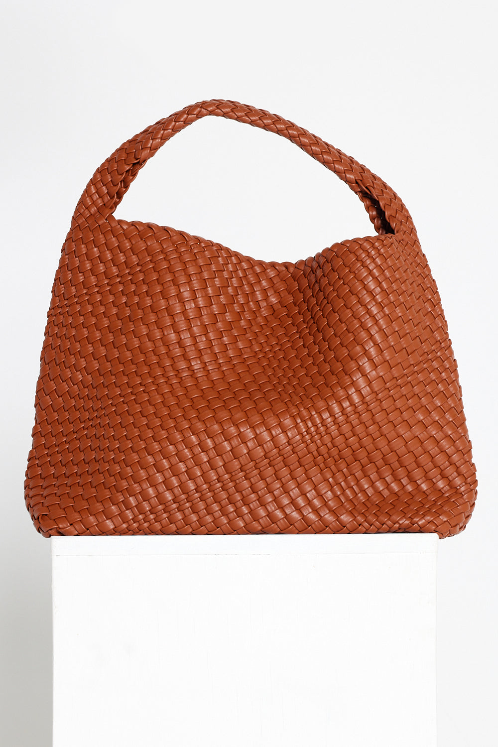 Original 60's Brown fashion Woven Structured Bag