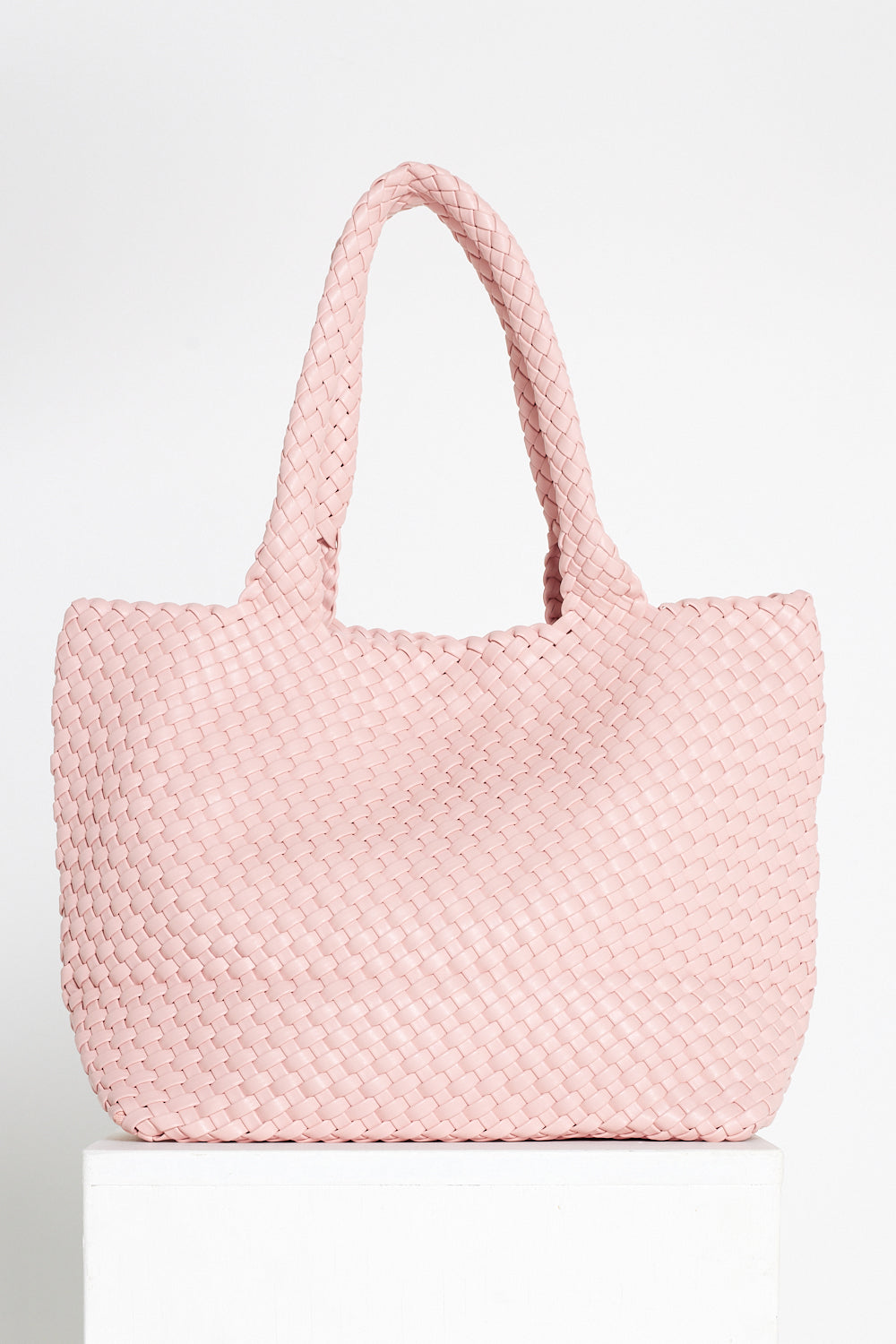 Pink woven bag online