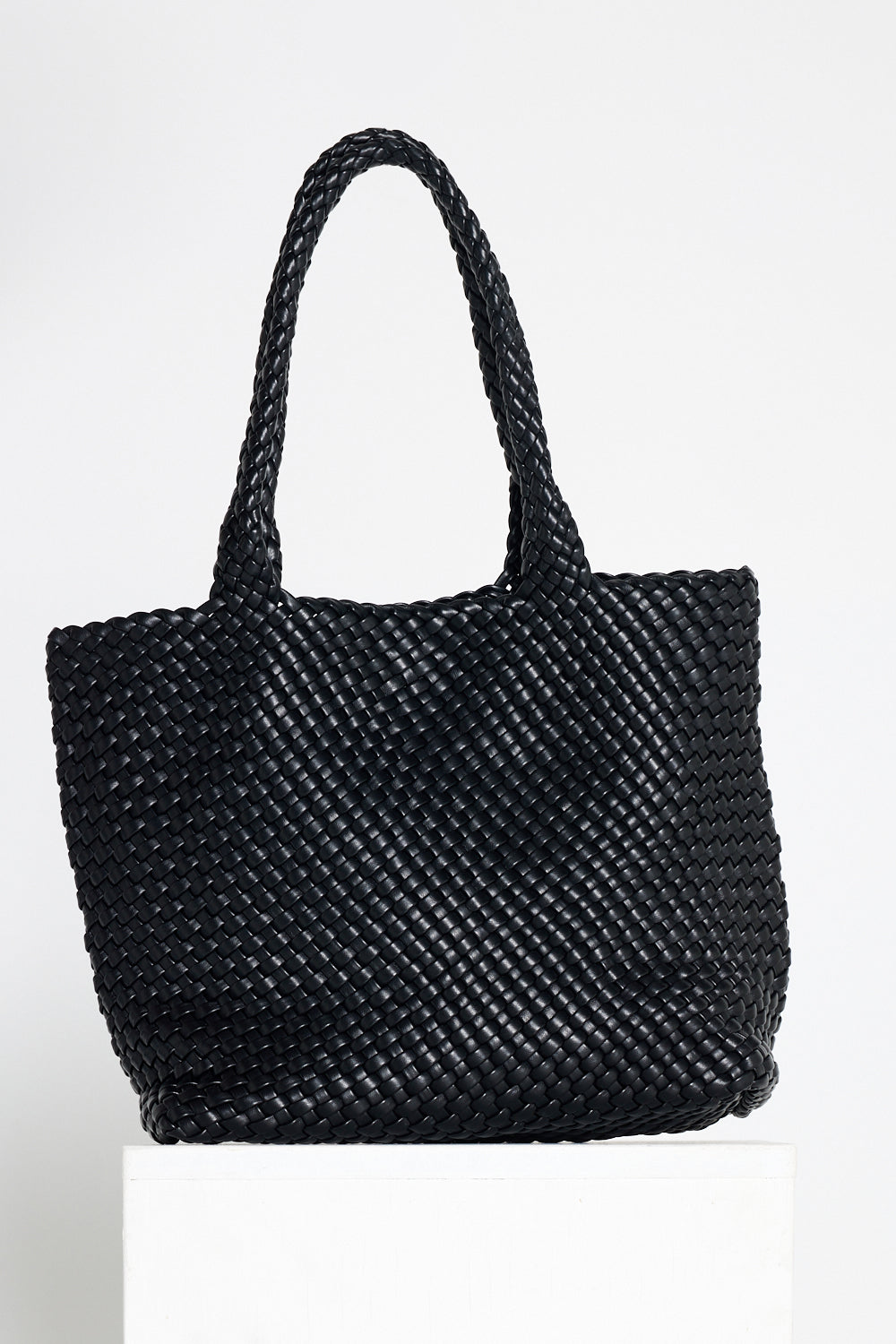 Lois Woven Bag & Clutch  - Black