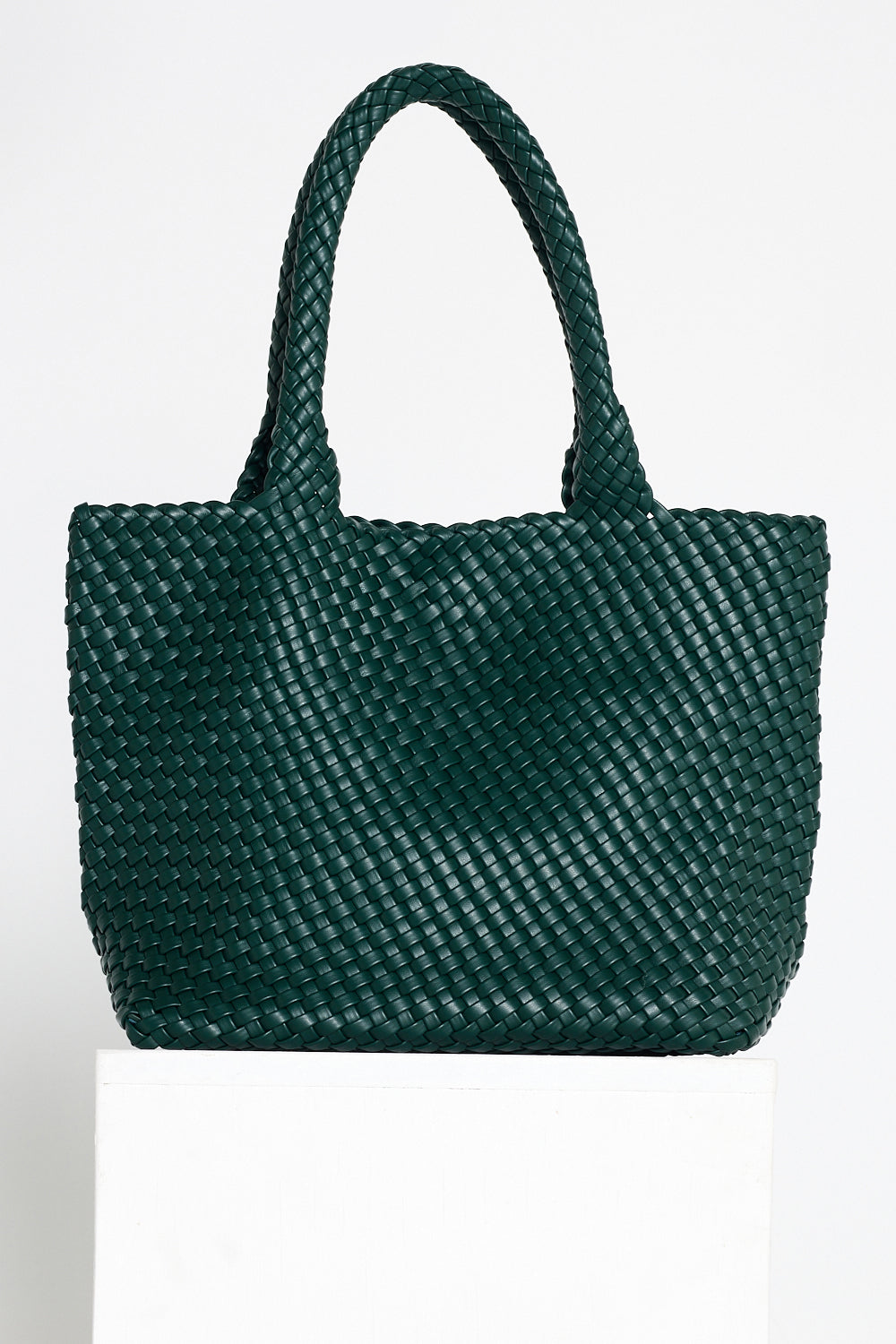 Lois Woven Bag & Clutch  - Bottle Green