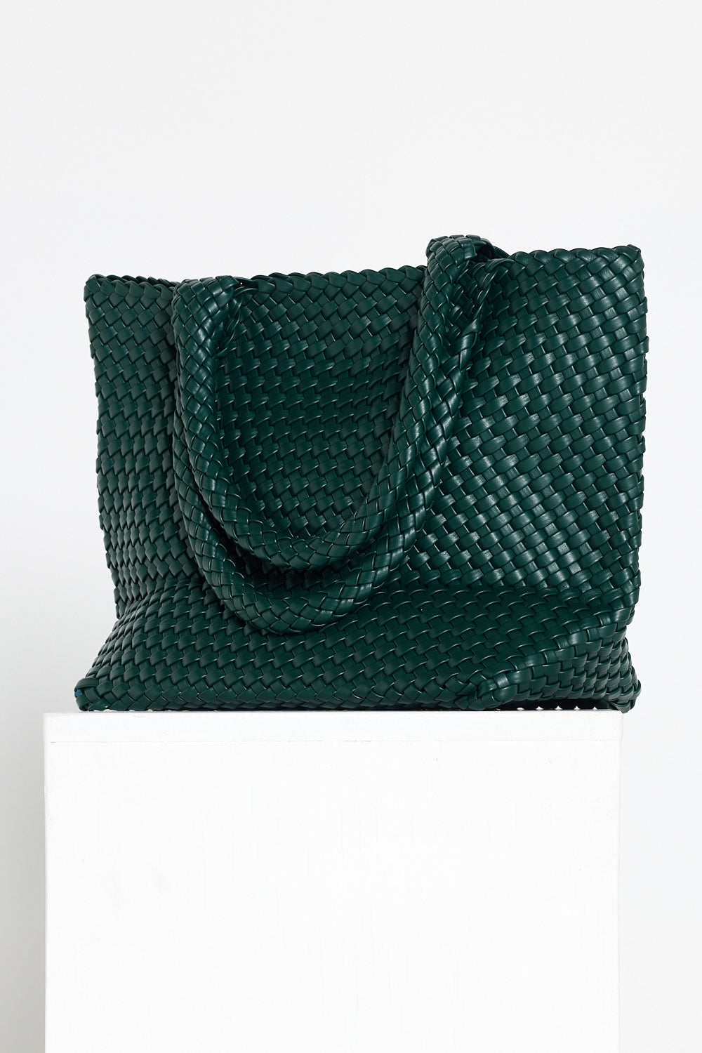 Lois Woven Bag Clutch Bottle Green Textured Handbags TULIO Fashion