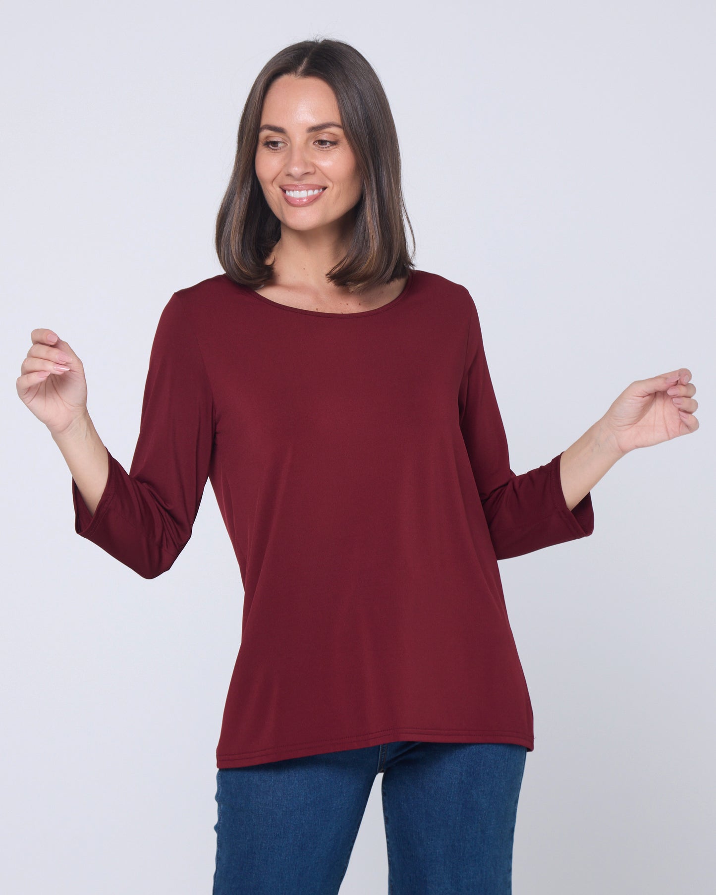 Camden Stretch Top - Burgundy