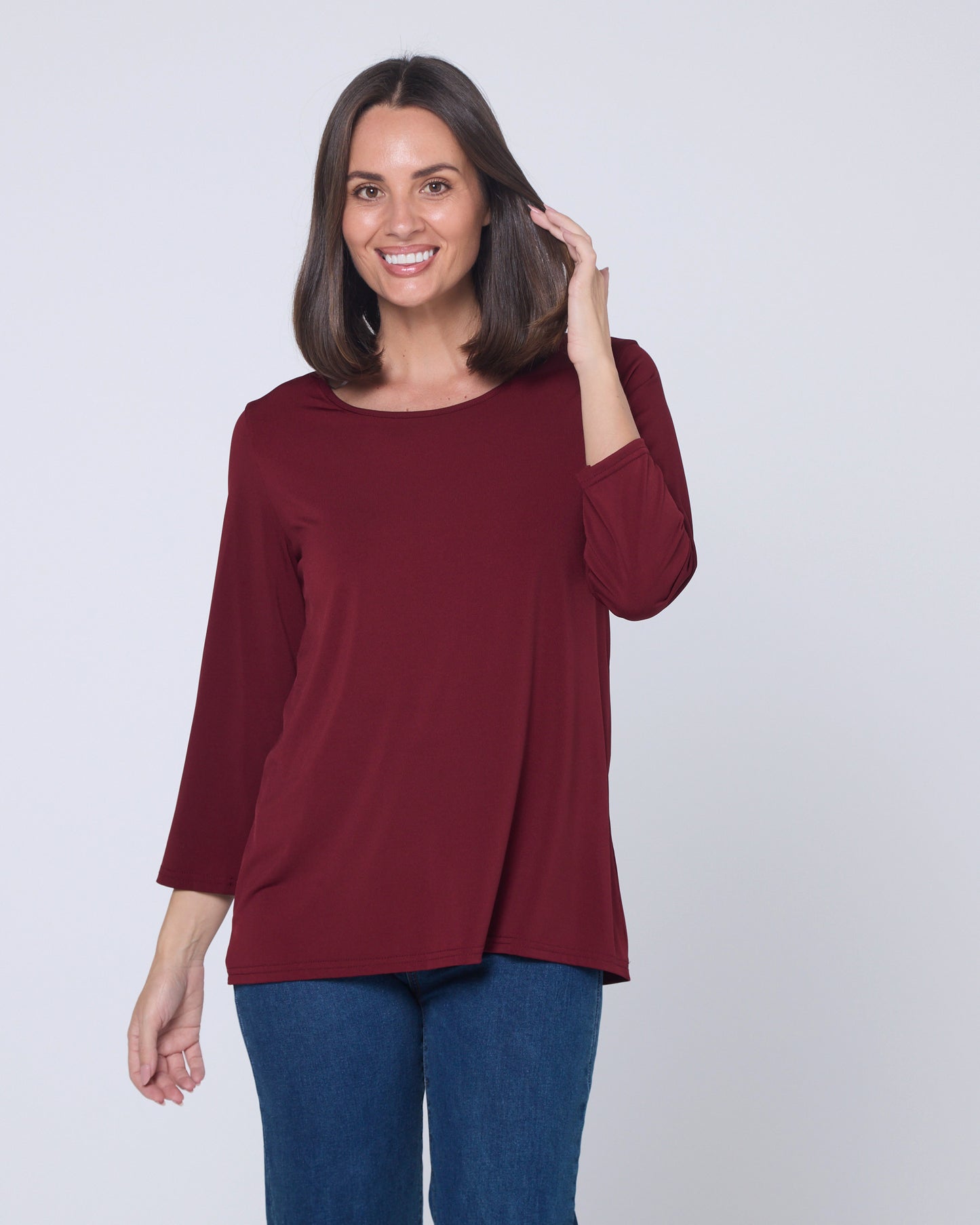 Camden Stretch Top - Burgundy