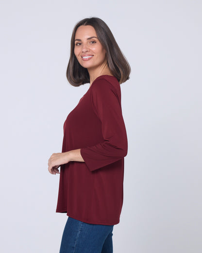 Camden Stretch Top - Burgundy