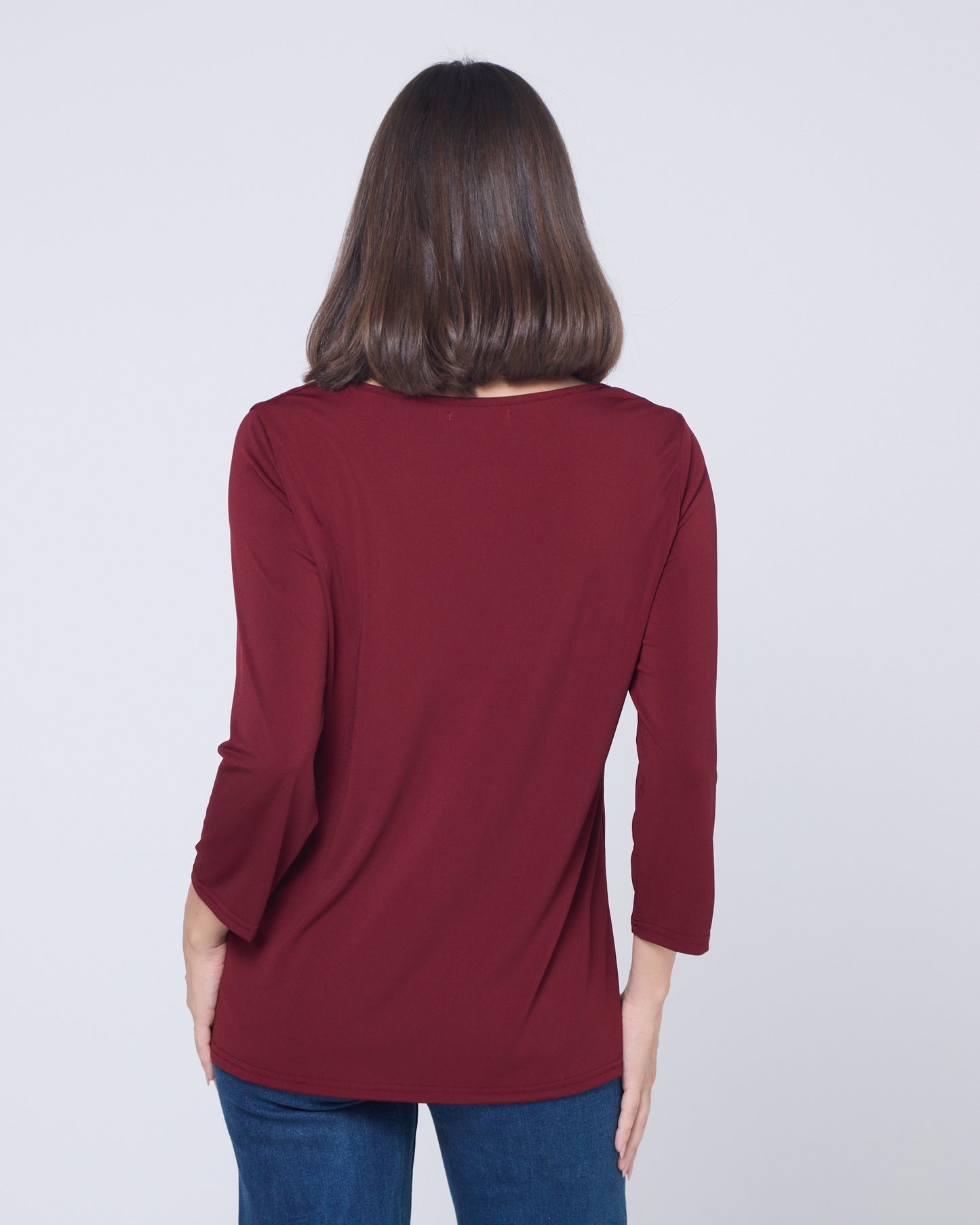 Camden Stretch Top - Burgundy