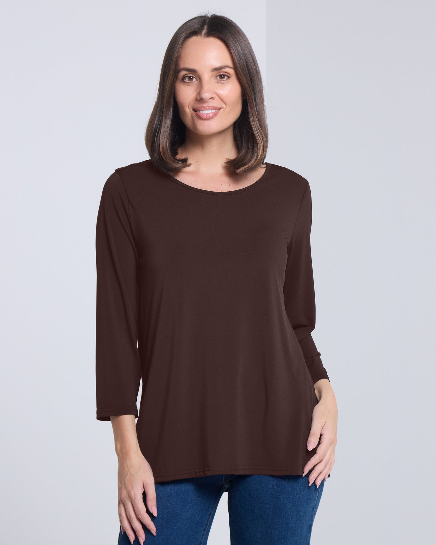 Camden Stretch Top - Chocolate