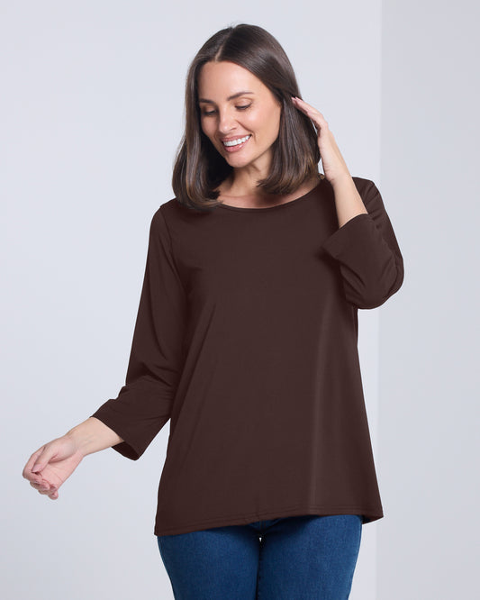 Camden Stretch Top - Chocolate