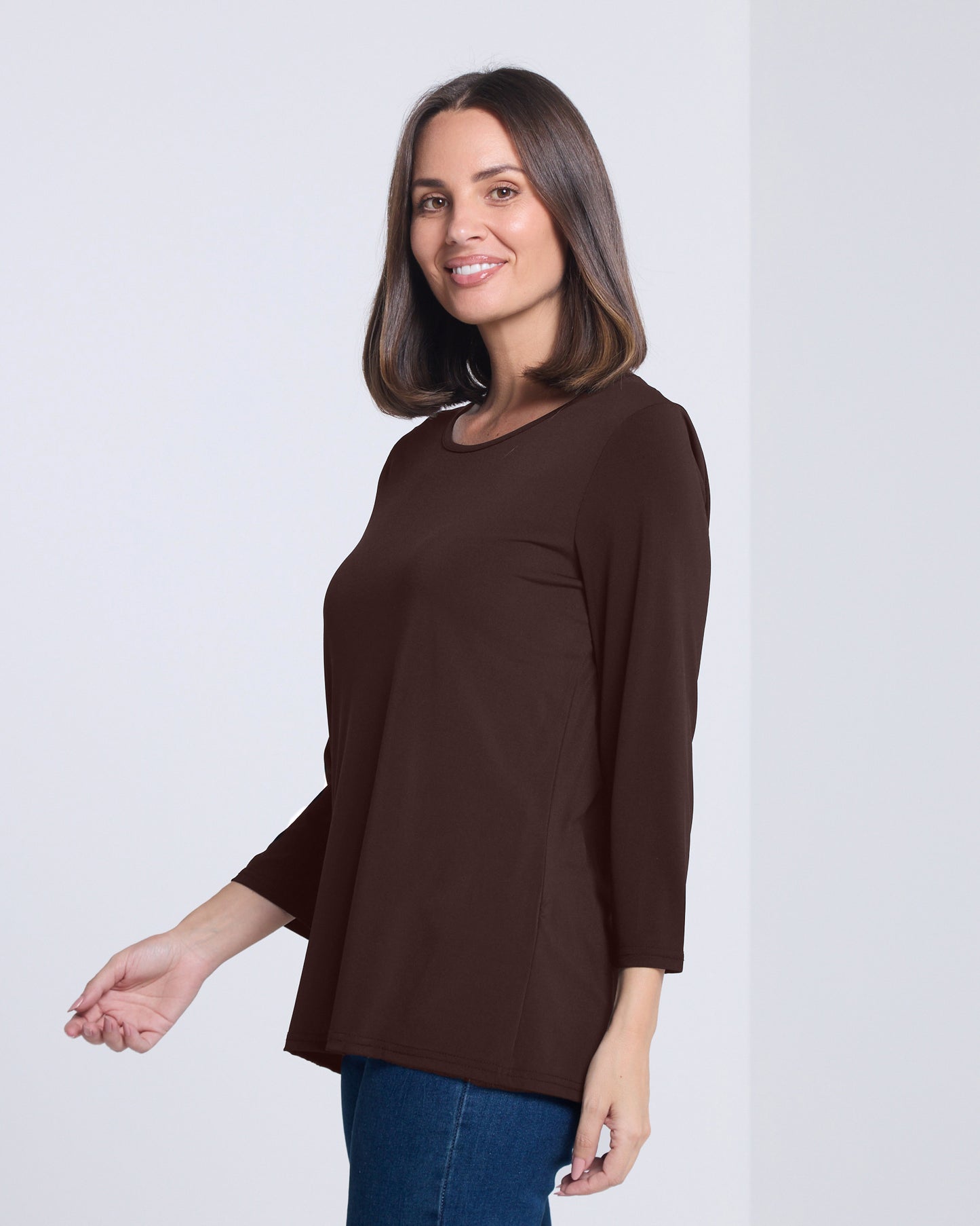 Camden Stretch Top - Chocolate