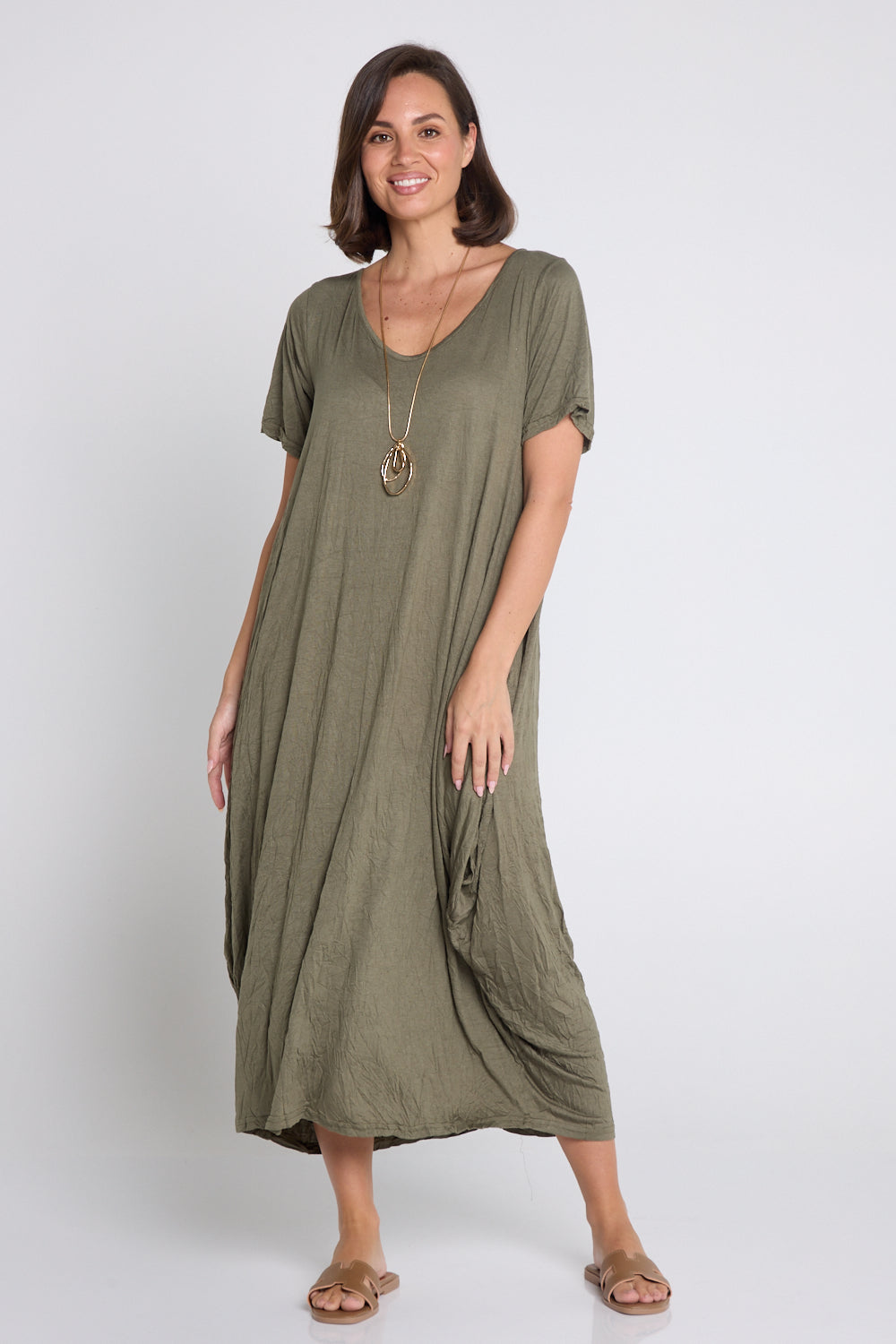 Zoe Dress - Khaki