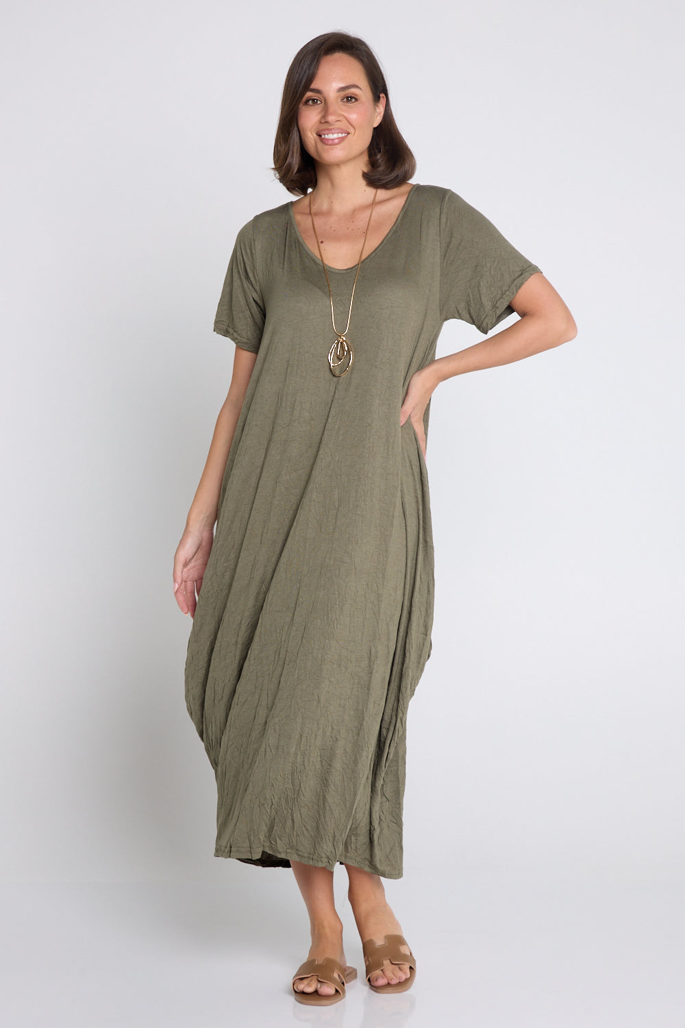 Zoe Dress - Khaki