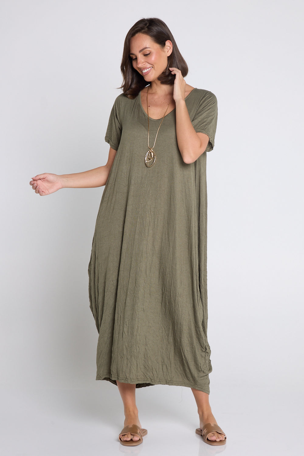 Zoe Dress - Khaki