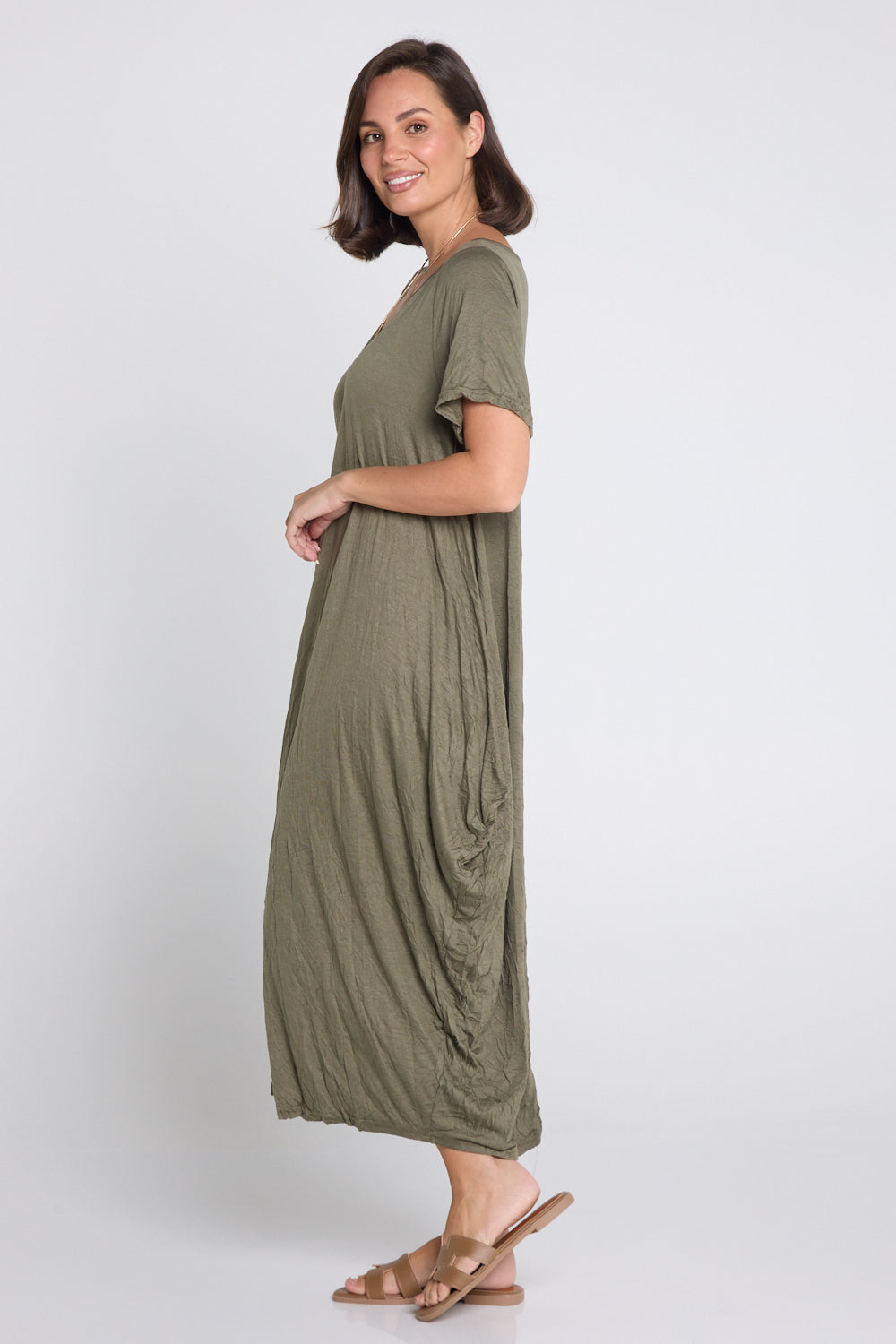 Zoe Dress - Khaki