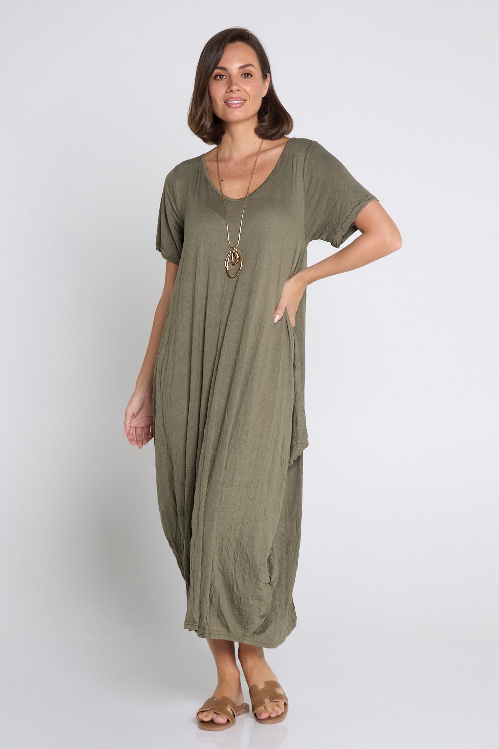 Zoe Dress - Khaki