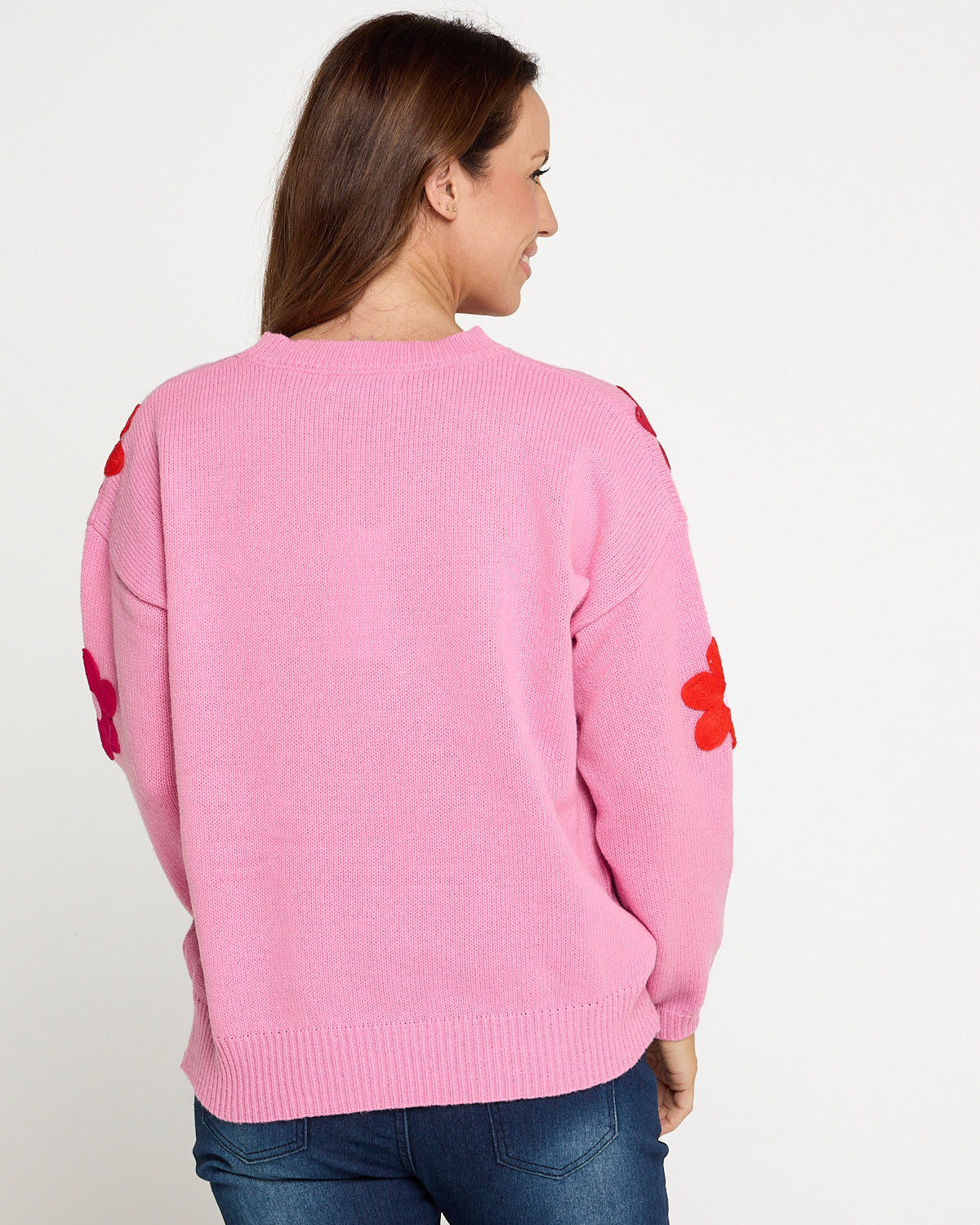 Delphi Knit Jumper - Pink / Chilli Floral