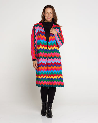 Marrakesh Knit Cardigan - Rainbow Chevron