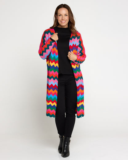 Marrakesh Knit Cardigan - Rainbow Chevron