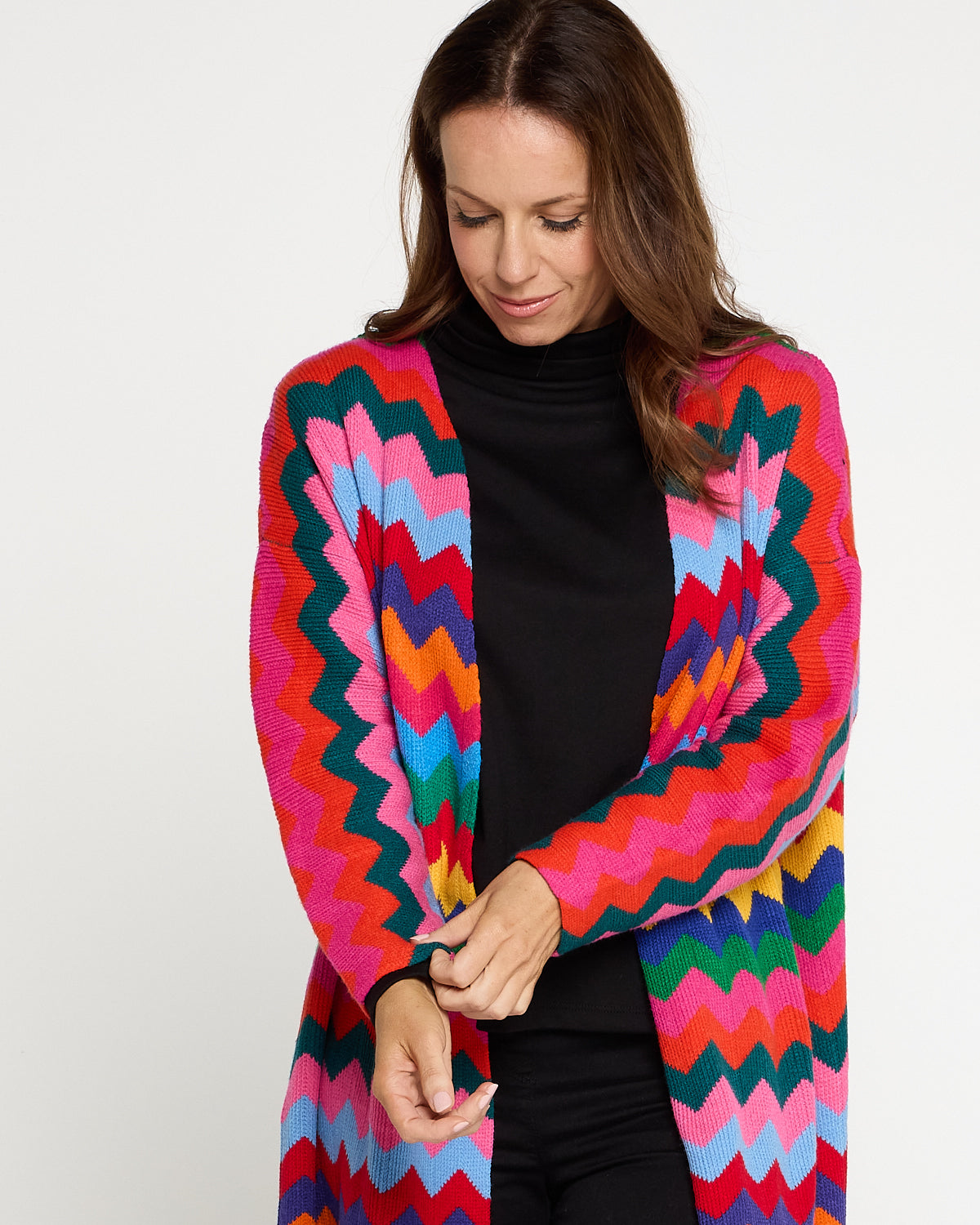 Marrakesh Knit Cardigan - Rainbow Chevron