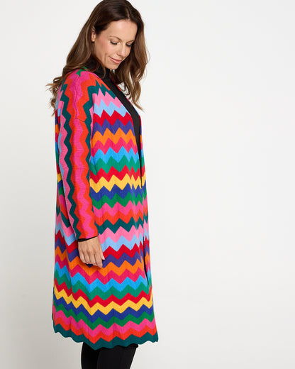 Marrakesh Knit Cardigan - Rainbow Chevron