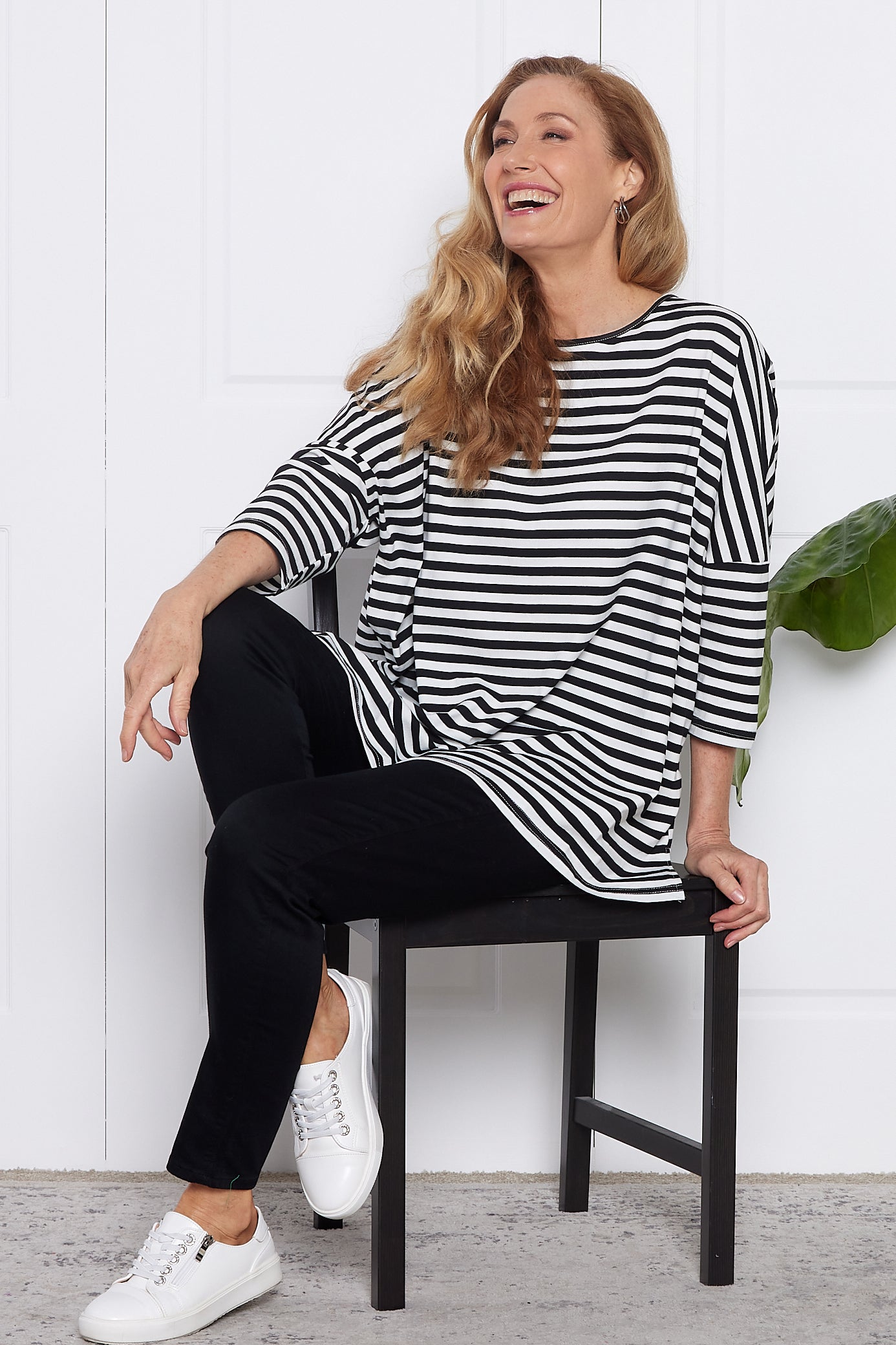 Lulah Top - Black/White Stripe