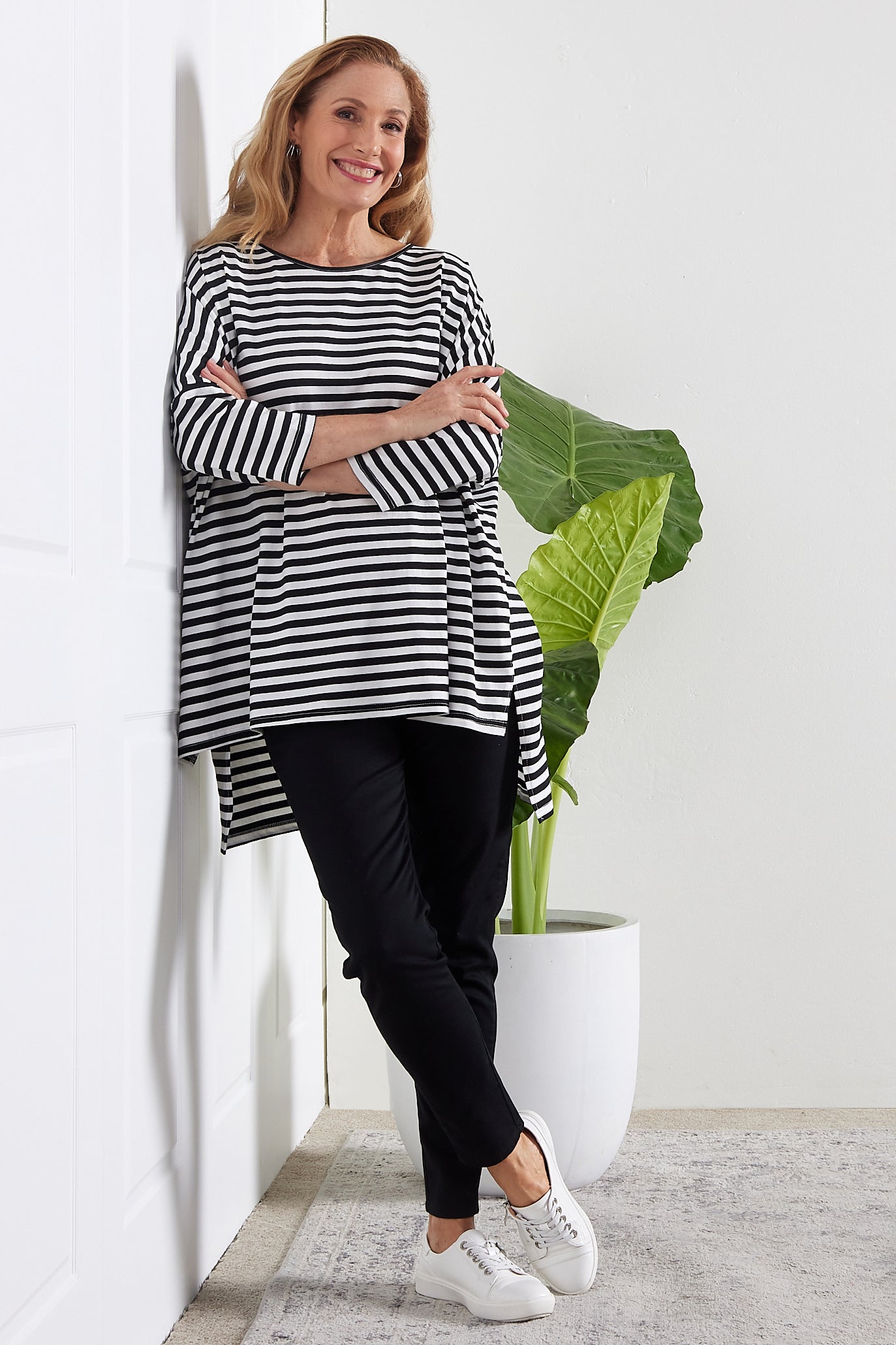 Lulah Top - Black/White Stripe